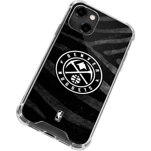 NBA Denver Nuggets Black Animal Print iPhone 14 Clear Case