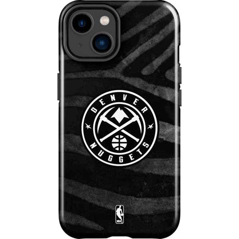 NBA Denver Nuggets Black Animal Print iPhone 14 Plus Impact Case