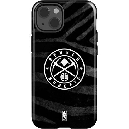 NBA Denver Nuggets Black Animal Print iPhone 15 Impact Case