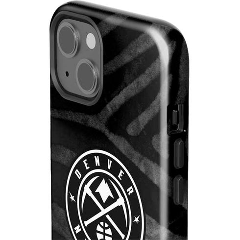 NBA Denver Nuggets Black Animal Print iPhone 15 Impact Case