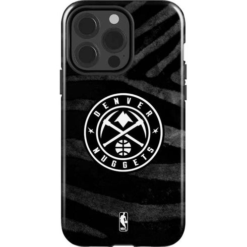 NBA Denver Nuggets Black Animal Print iPhone 15 Pro Impact Case