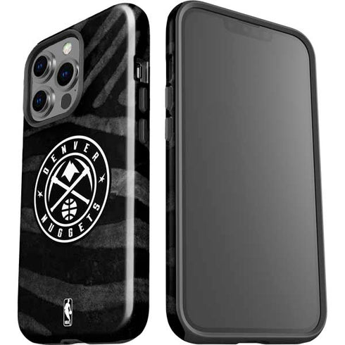 NBA Denver Nuggets Black Animal Print iPhone 15 Pro Impact Case