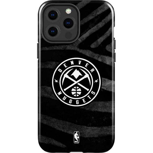 NBA Denver Nuggets Black Animal Print iPhone 15 Pro Max Impact Case