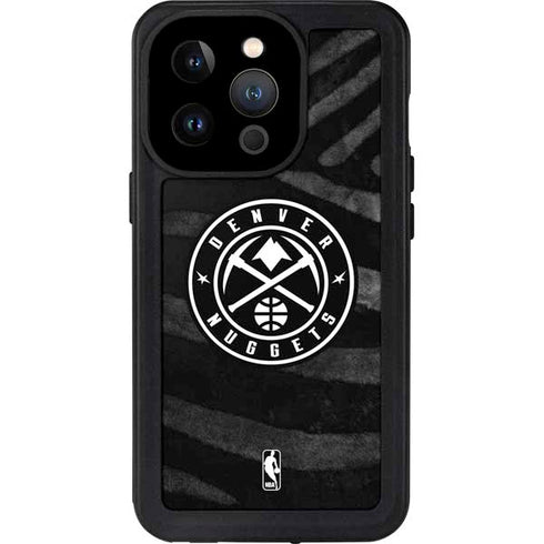 NBA Denver Nuggets Black Animal Print iPhone 14 Pro Waterproof Case