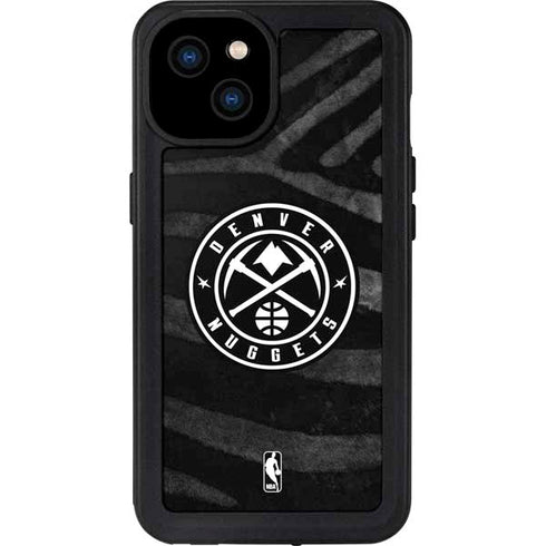 NBA Denver Nuggets Black Animal Print iPhone 15 Plus Waterproof Case