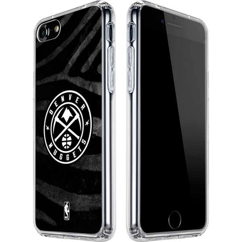 NBA Denver Nuggets Black Animal Print iPhone SE (2nd & 3rd Gen) Clear Case