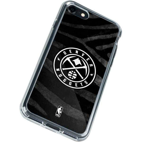 NBA Denver Nuggets Black Animal Print iPhone SE (2nd & 3rd Gen) Clear Case