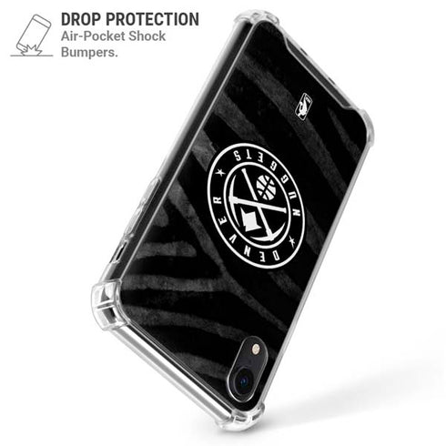 NBA Denver Nuggets Black Animal Print iPhone XR Clear Case