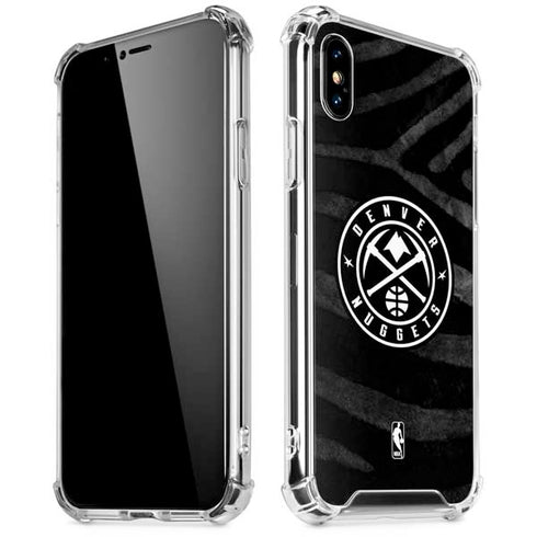 NBA Denver Nuggets Black Animal Print iPhone XS Max Clear Case