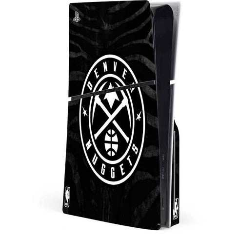 NBA Denver Nuggets Black Animal Print PS5 Slim Disk Console Skin