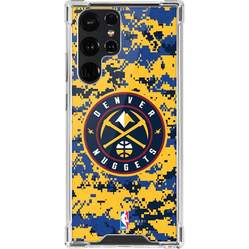 NBA Denver Nuggets Digi Camo Galaxy S22 Ultra Clear Case