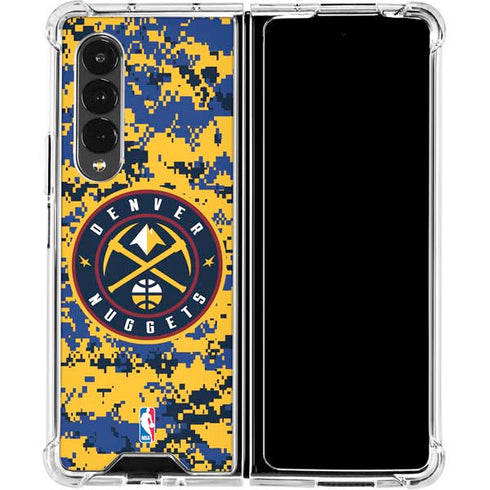 NBA Denver Nuggets Digi Camo Galaxy Z Fold4 5G Clear Case