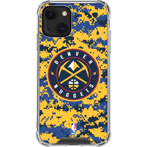 NBA Denver Nuggets Digi Camo iPhone 14 Clear Case