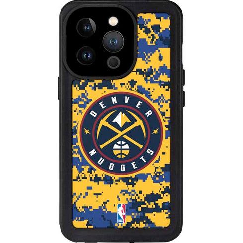 NBA Denver Nuggets Digi Camo iPhone 15 Pro Waterproof Case