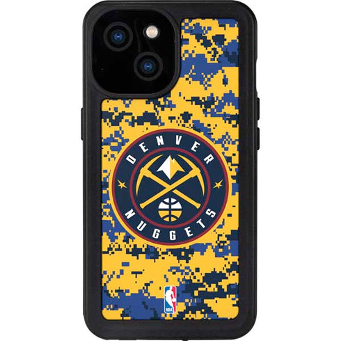 NBA Denver Nuggets Digi Camo iPhone 15 Waterproof Case
