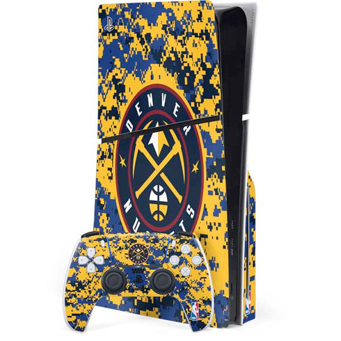 NBA Denver Nuggets Digi Camo PS5 Slim Disk Bundle Skin