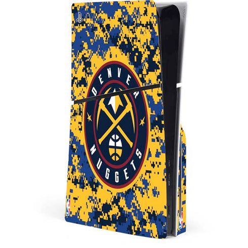 NBA Denver Nuggets Digi Camo PS5 Slim Disk Console Skin