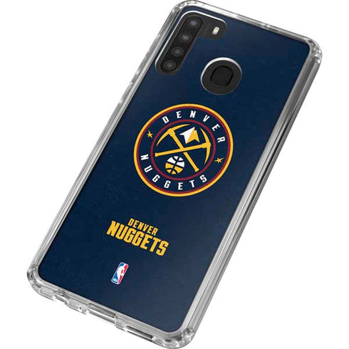 NBA Denver Nuggets Distressed Galaxy A21 Clear Case