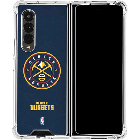 NBA Denver Nuggets Distressed Galaxy Z Fold4 5G Clear Case