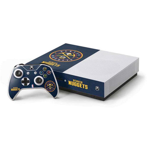 NBA Denver Nuggets Distressed Xbox One S Console and Controller Bundle Skin