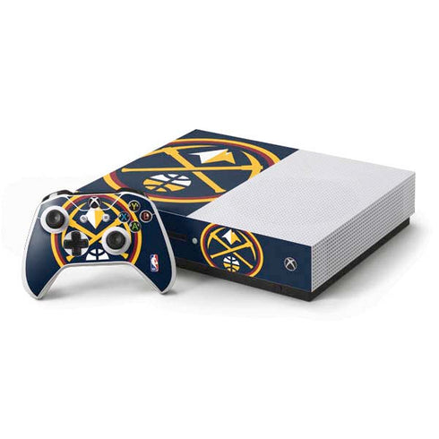 NBA Denver Nuggets Large Logo Xbox One S Console and Controller Bundle Skin