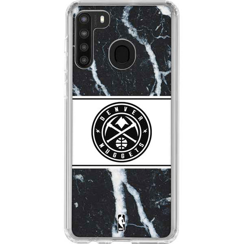 NBA Denver Nuggets Marble Galaxy A21 Clear Case