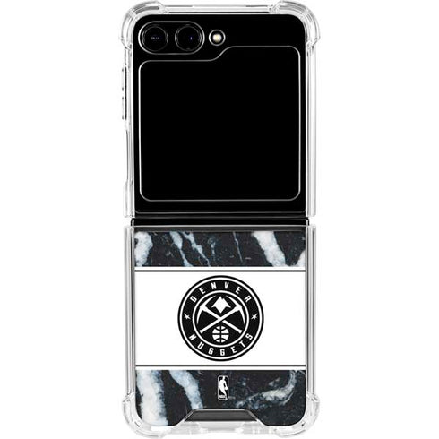 NBA Denver Nuggets Marble Galaxy Z Flip5 5G Clear Case