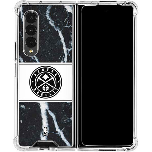 NBA Denver Nuggets Marble Galaxy Z Fold4 5G Clear Case