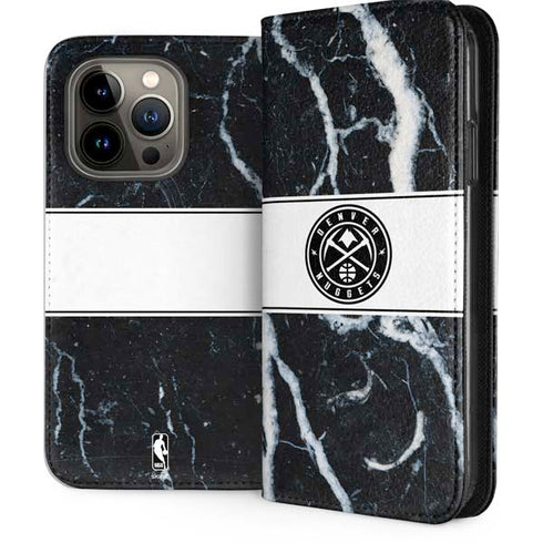 NBA Denver Nuggets Marble iPhone 13 Pro Folio Case