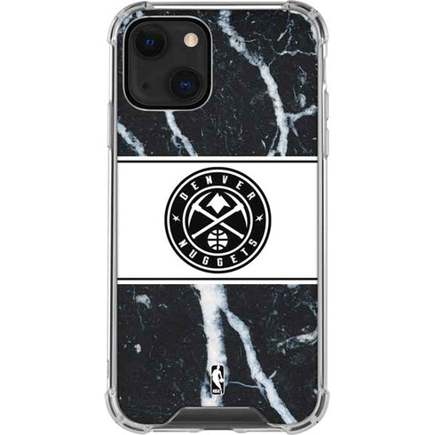 NBA Denver Nuggets Marble iPhone 14 Plus Clear Case