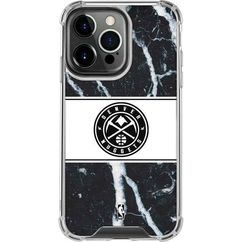 NBA Denver Nuggets Marble iPhone 15 Pro Clear Case