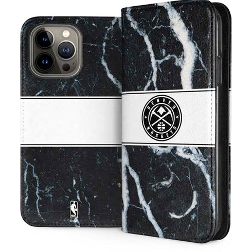 NBA Denver Nuggets Marble iPhone 15 Pro Max Folio Case