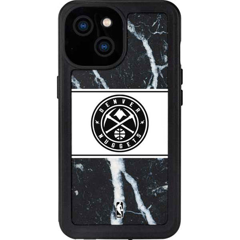 NBA Denver Nuggets Marble iPhone 15 Waterproof Case
