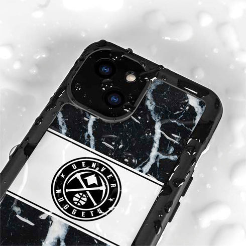 NBA Denver Nuggets Marble iPhone 15 Waterproof Case