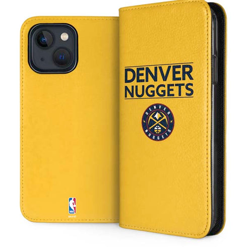 NBA Denver Nuggets Standard - Blue iPhone 15 Plus Folio Case