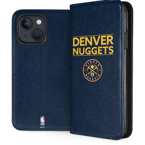 NBA Denver Nuggets Standard - Light Blue iPhone 13 Folio Case