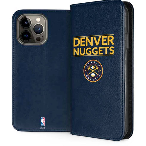 NBA Denver Nuggets Standard - Light Blue iPhone 15 Pro Max Folio Case