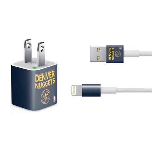 NBA Denver Nuggets Standard - Light Blue iPhone Charger (5W USB) Skin