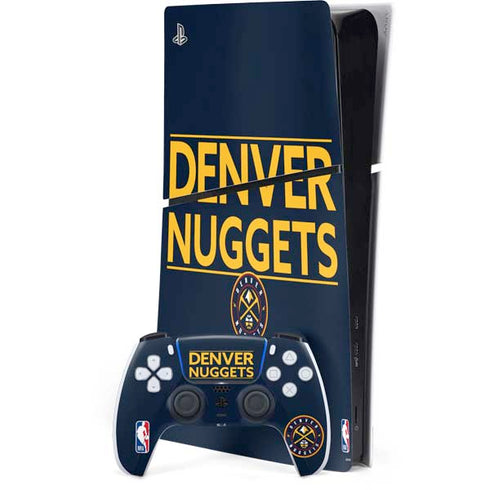 NBA Denver Nuggets Standard - Light Blue PS5 Slim Digital Edition Console Skin