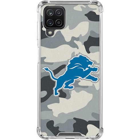 NFL Detriot Lions Camo Galaxy A12 Clear Case