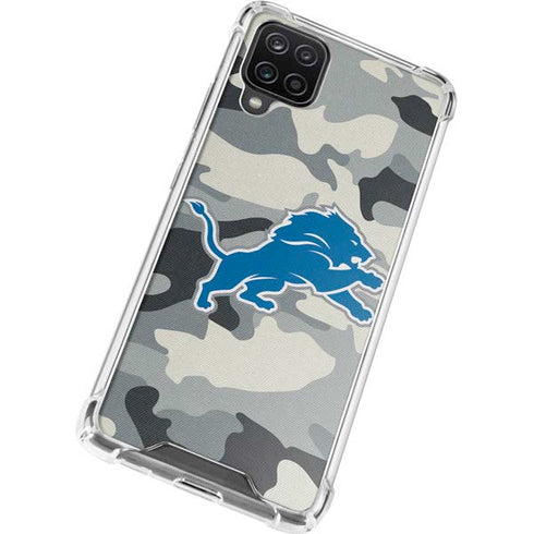 NFL Detriot Lions Camo Galaxy A12 Clear Case