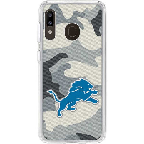 NFL Detriot Lions Camo Galaxy A20 Clear Case