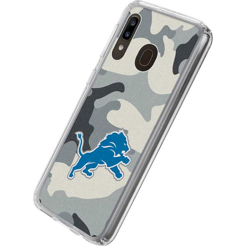 NFL Detriot Lions Camo Galaxy A20 Clear Case