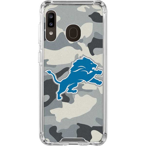 NFL Detriot Lions Camo Galaxy A30 Clear Case