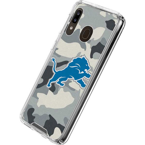 NFL Detriot Lions Camo Galaxy A30 Clear Case
