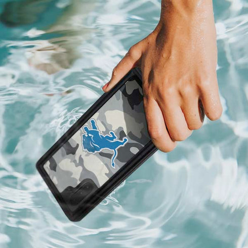 NFL Detriot Lions Camo Galaxy Note 10 Waterproof Case