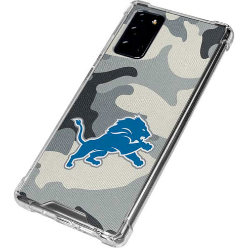 NFL Detriot Lions Camo Galaxy Note20 5G Clear Case