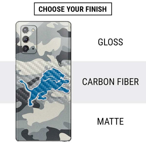 NFL Detriot Lions Camo Galaxy Note20 5G Skin