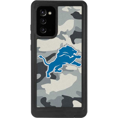 NFL Detriot Lions Camo Galaxy Note20 5G Waterproof Case