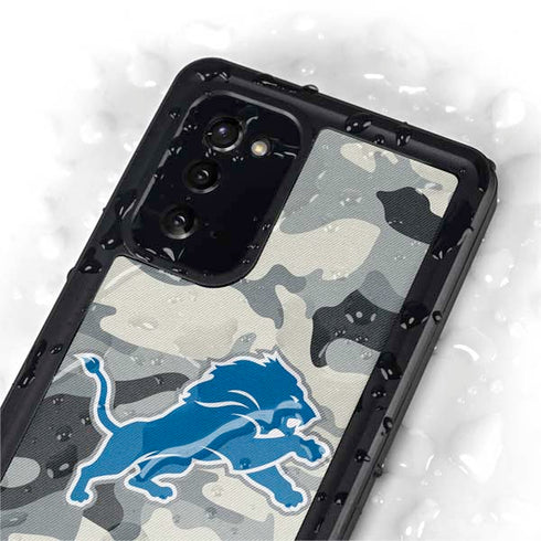 NFL Detriot Lions Camo Galaxy Note20 5G Waterproof Case